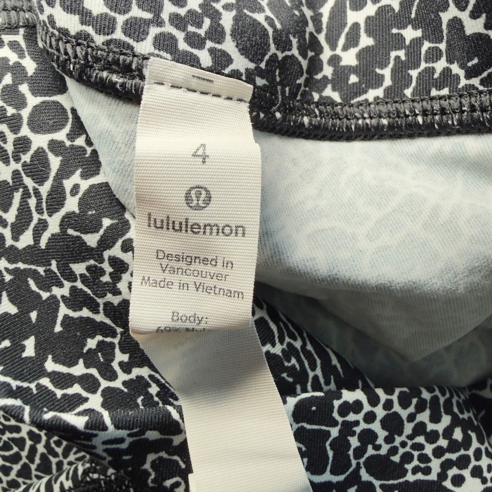 Lululemon 4 Wunder Pant High Rise Black White Polar Shift Pattern Leggings - Picture 11 of 12